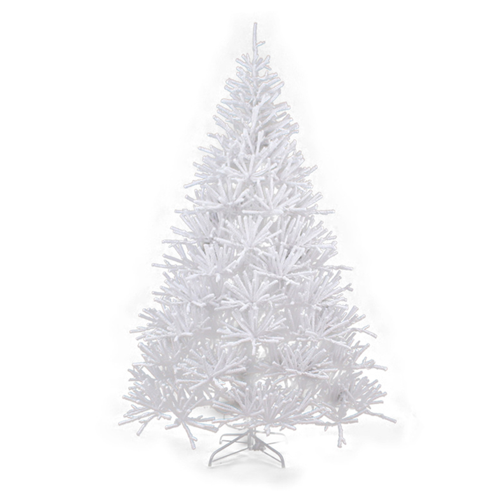 Pre-light 7.5ft white PVC Christmas tree with snow