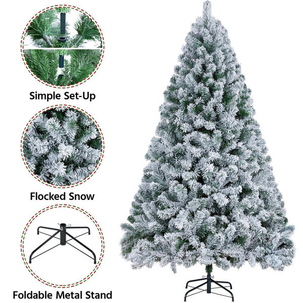 PVC material flocking Christmas tree from 45cm to 300cm