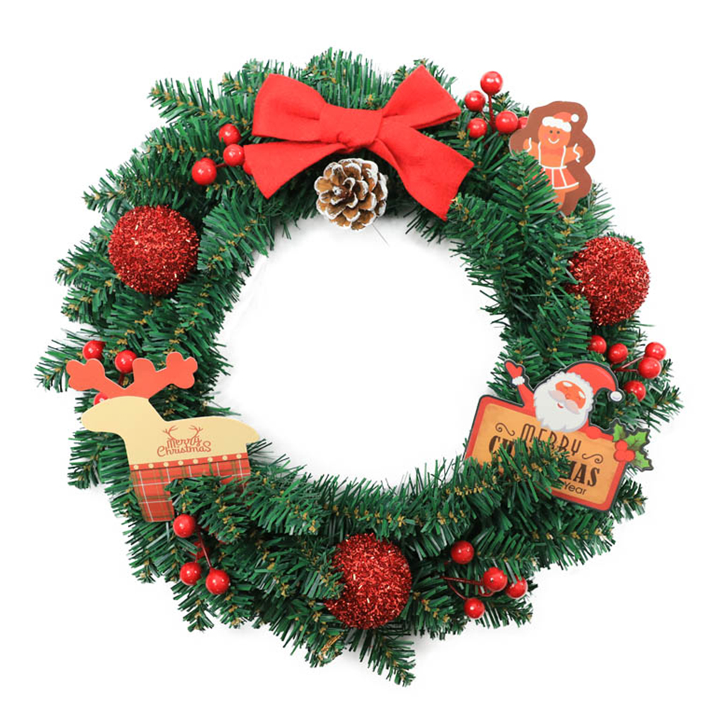 W03 green pvc Christmas wreath
