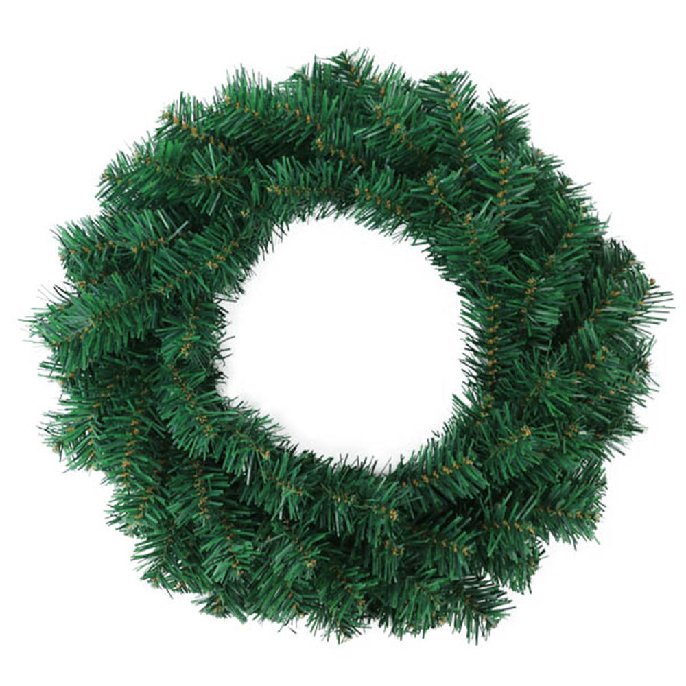 W04 green pvc and pet pine needle Christmas wreath