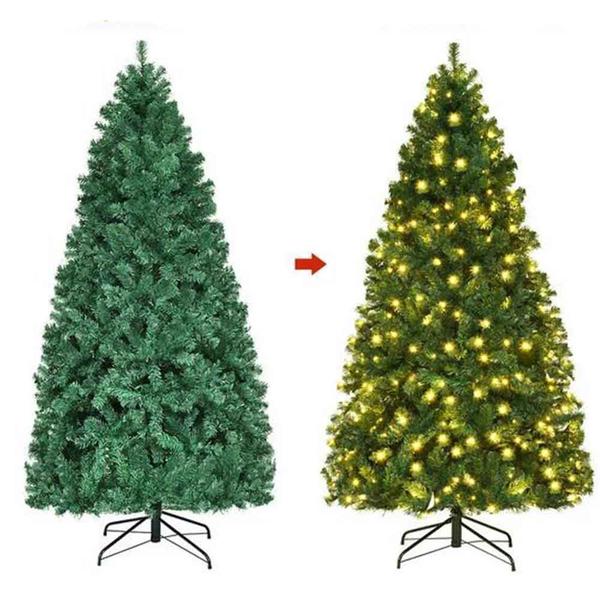 QY230101 6ft pre-light PVC christmas tree with warm white LED light