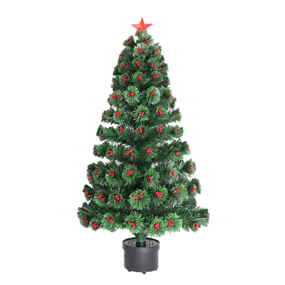 QYF230209 fiber optic Christmas tree with red Berries