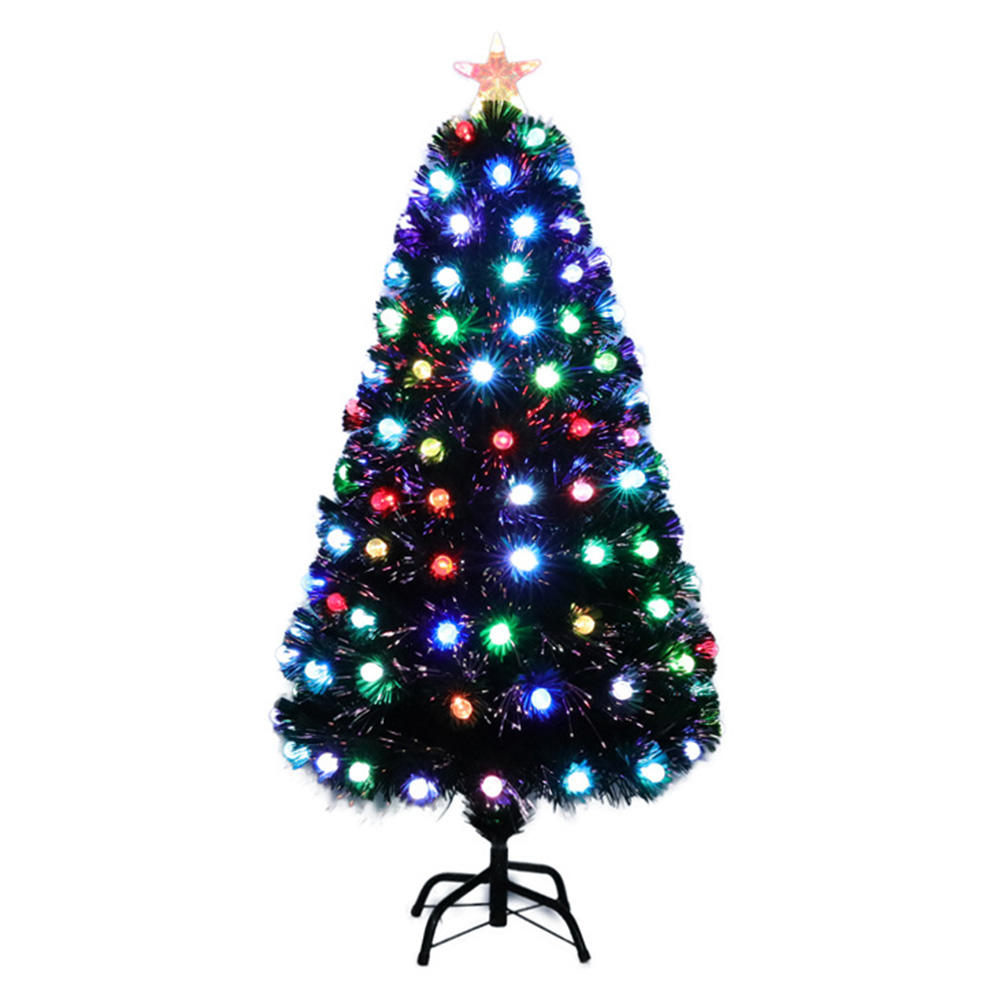 QYF230515 all-light fiber optic Christmas tree with transparent ball decoration