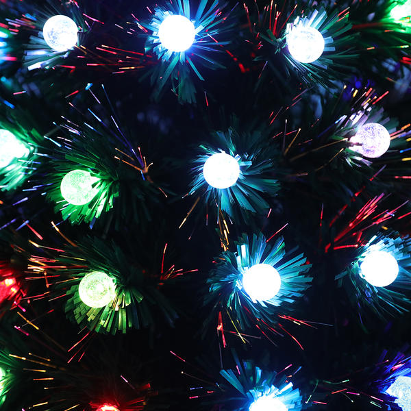 QYF230515 all-light fiber optic Christmas tree with transparent ball decoration