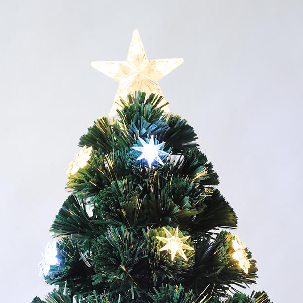 QYF220209 fiber optic Christmas tree with Eight-pointed star