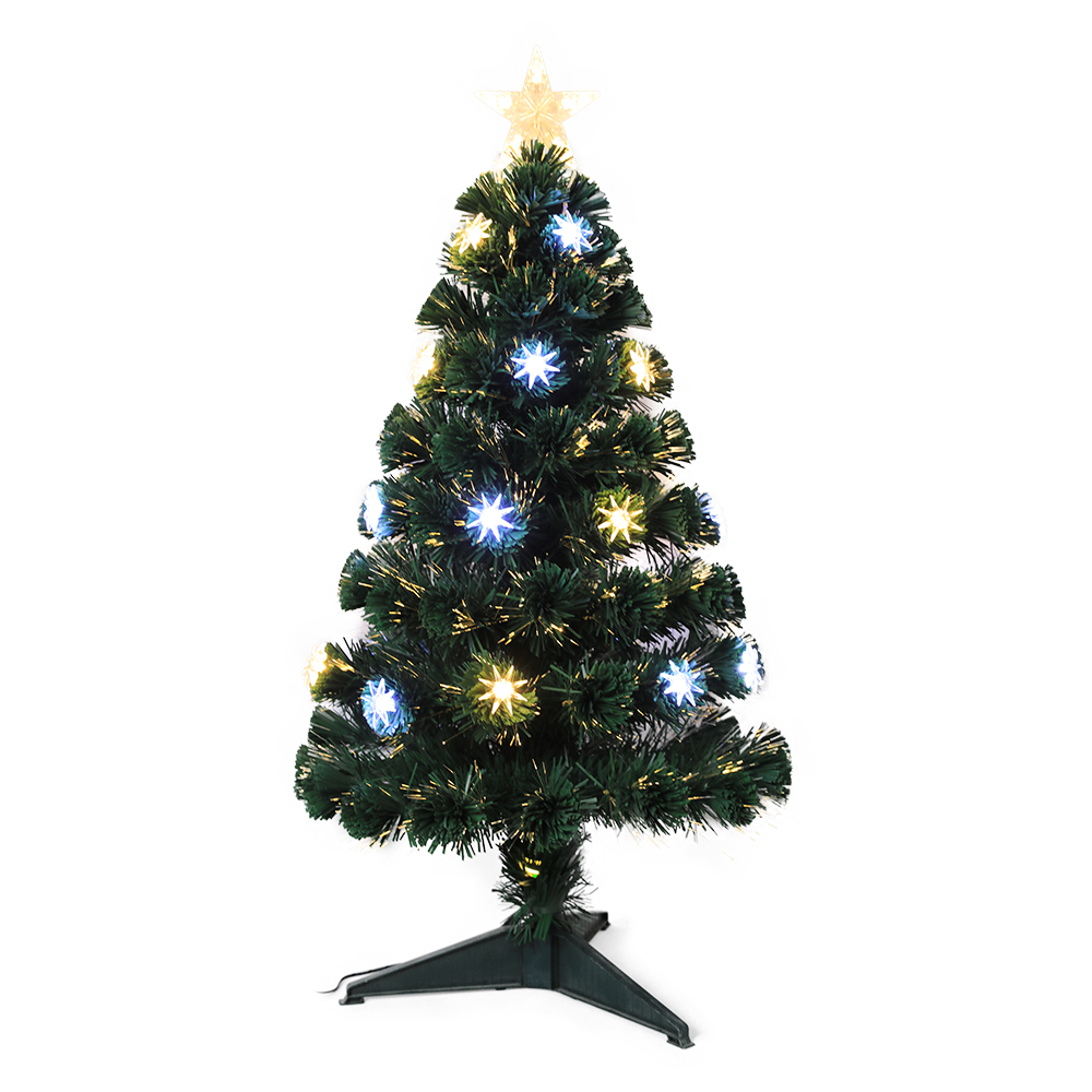 QYF220209 fiber optic Christmas tree with Eight-pointed star