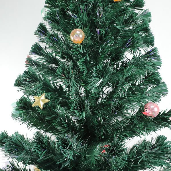 QYF221318 fiber optic Christmas tree with ball and star