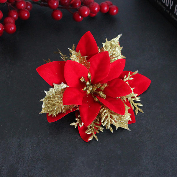 F02 classic decorative flowers cute christmas flowers artificial flowers for home hotel decoration