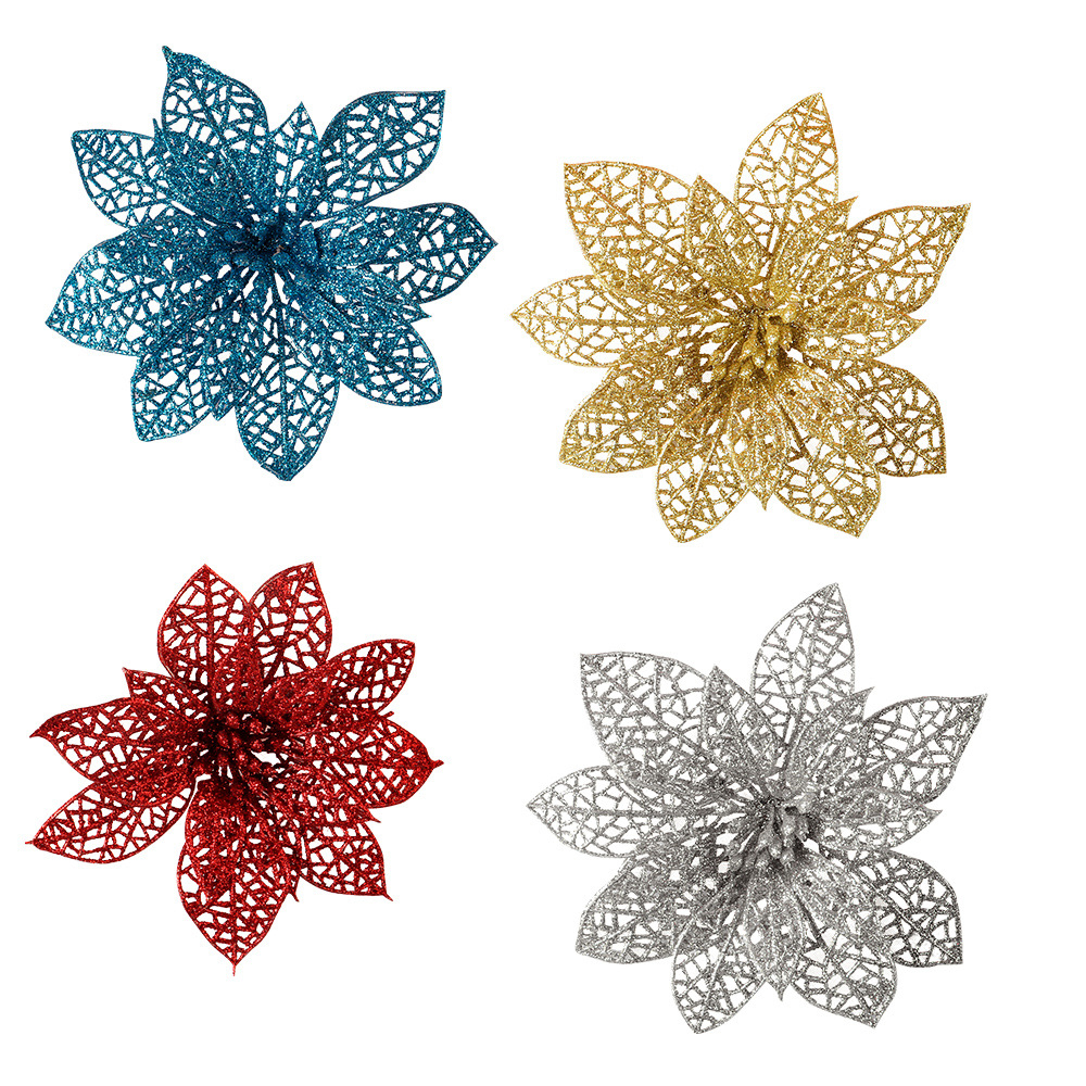 F03 artificial Christmas tree flower glitter decorations xmas ornaments new year gift