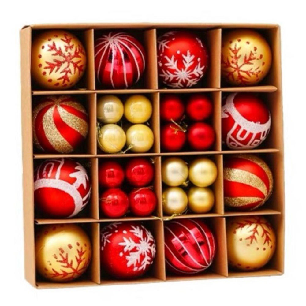 QYB01 16pcs delicate painting glittering large shatterproof Christmas ornaments hanging ball set for xmas tree decorations