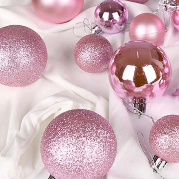 QYB03 pink Christmas balls
